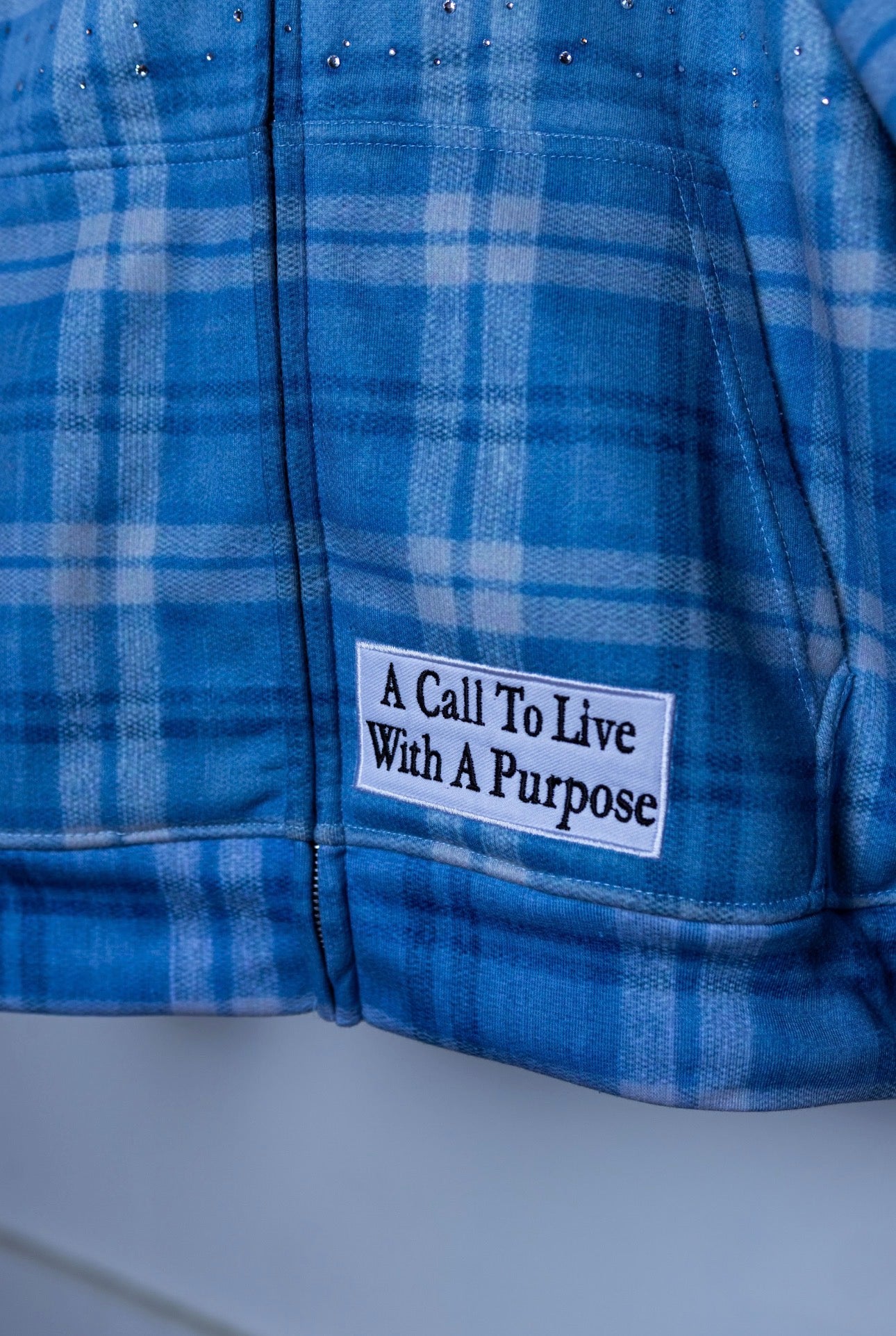 Blue "Plaid" Zip-Up Jacket