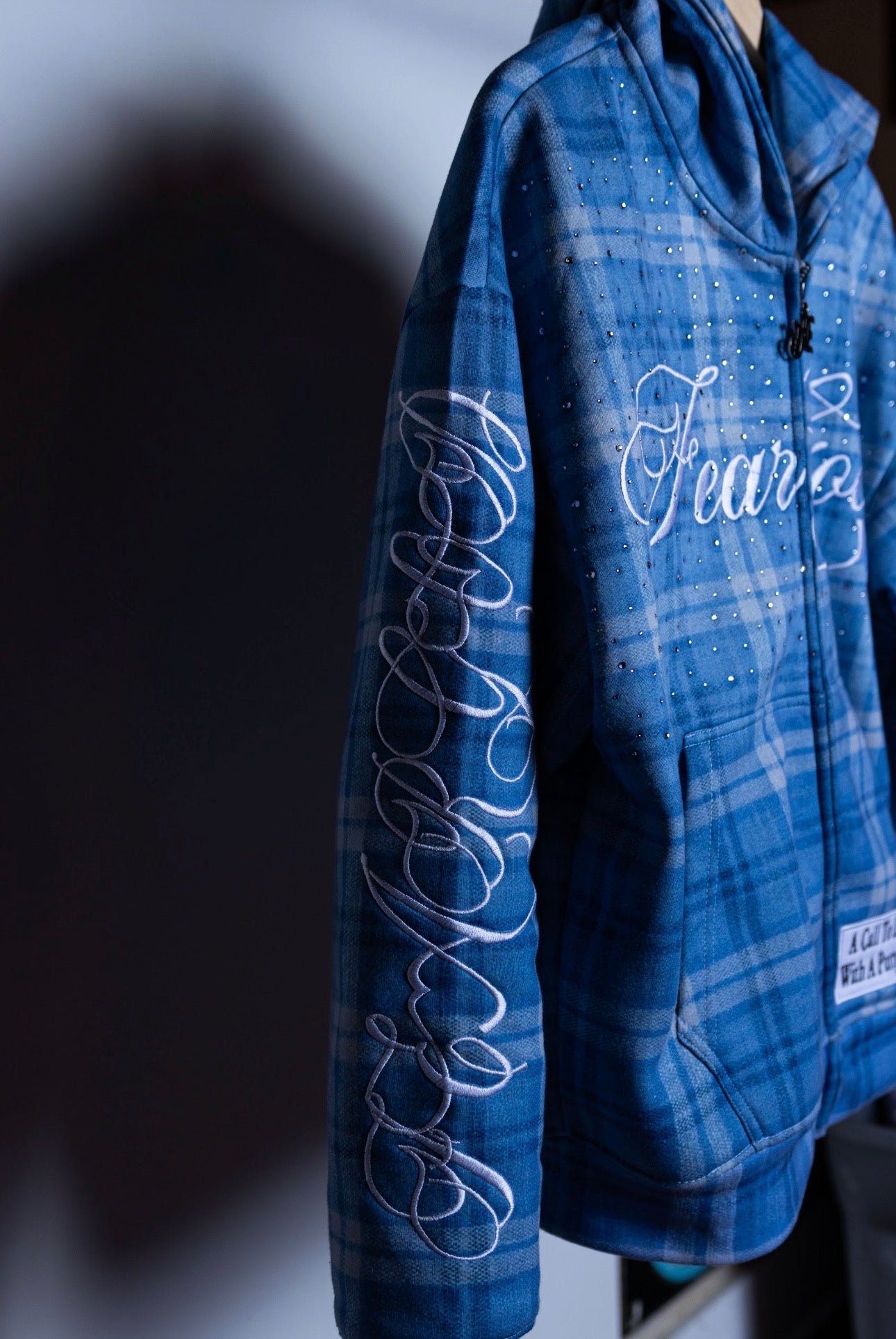 Blue "Plaid" Zip-Up Jacket