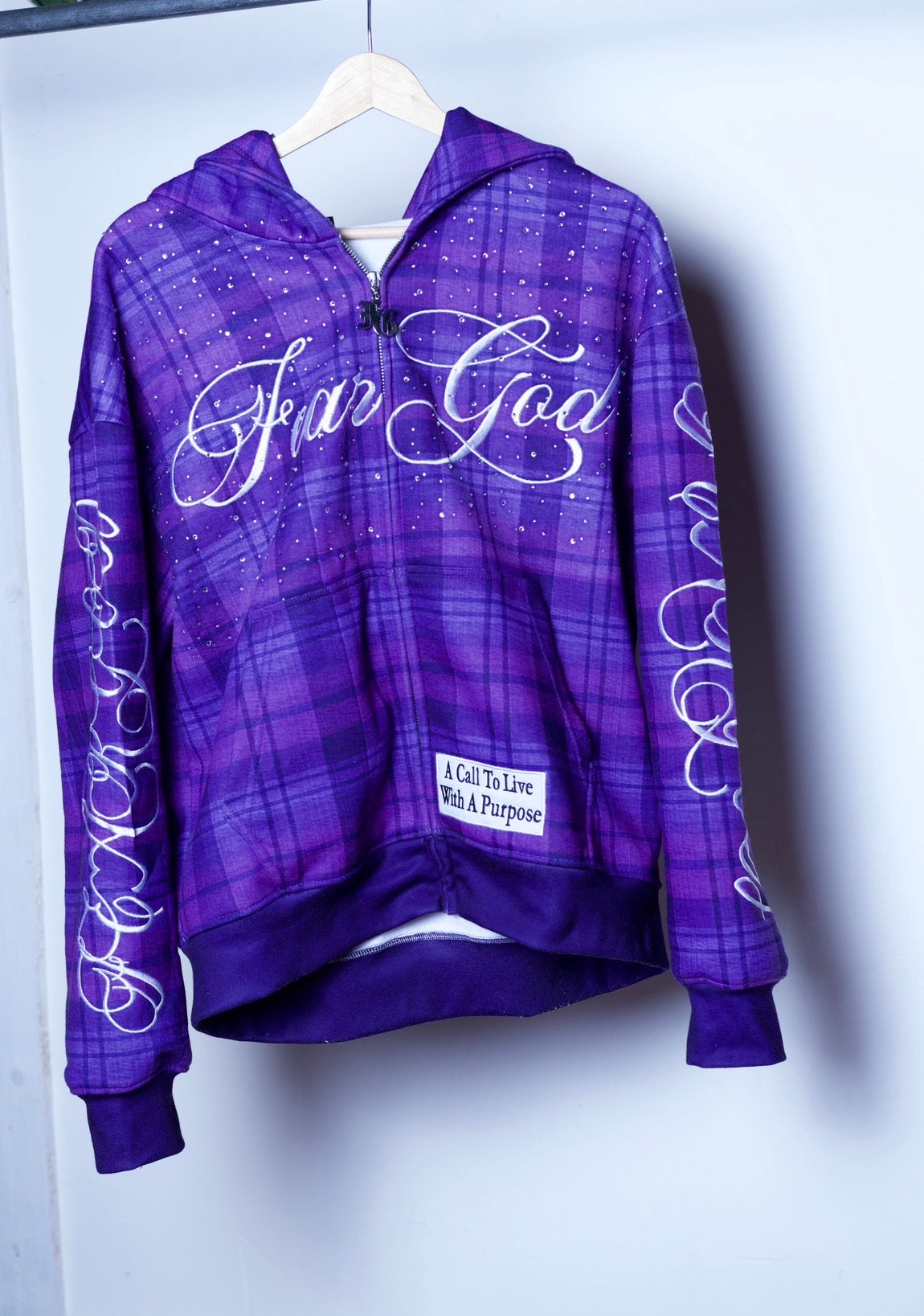 Purple "Plaid" Zip-Up Jacket