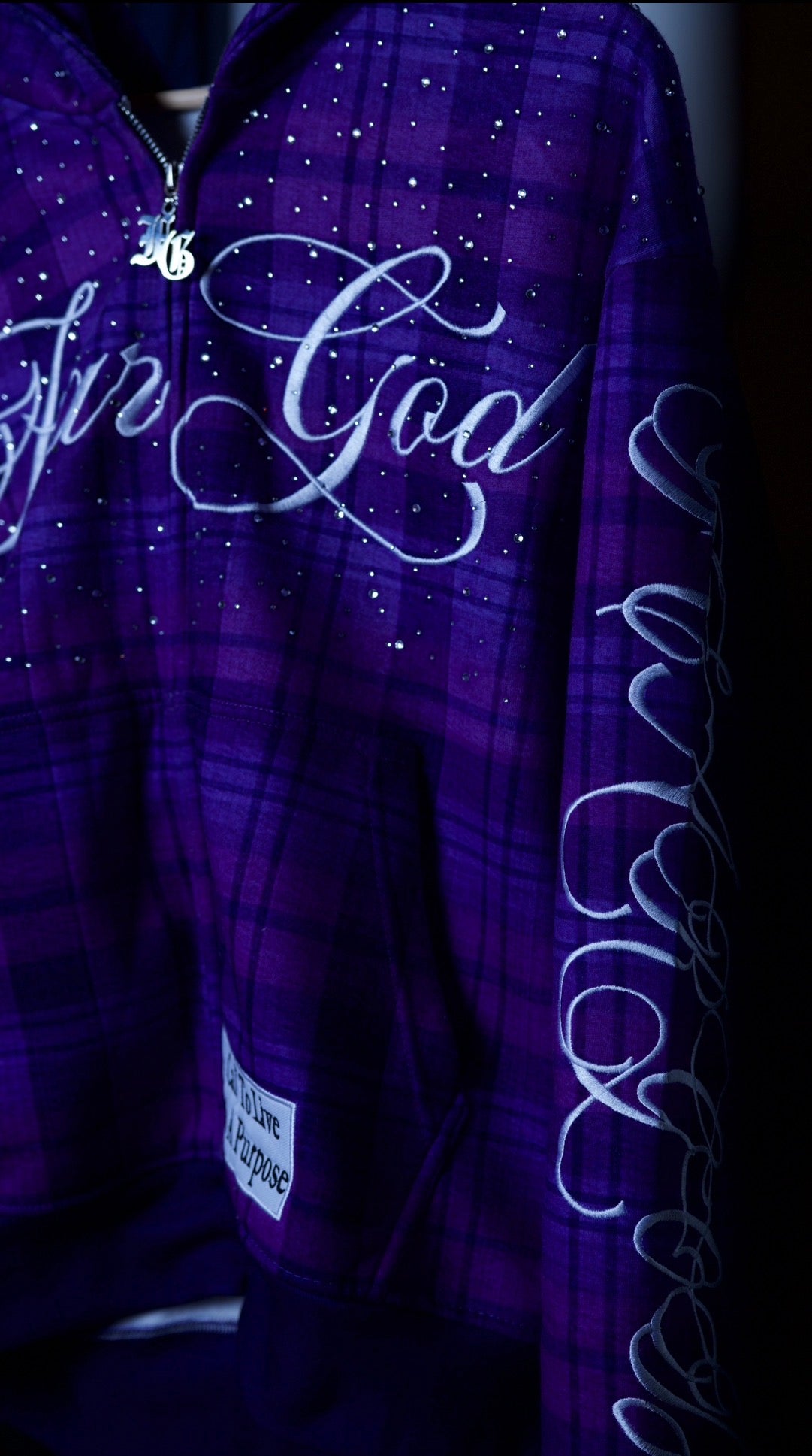 Purple "Plaid" Zip-Up Jacket