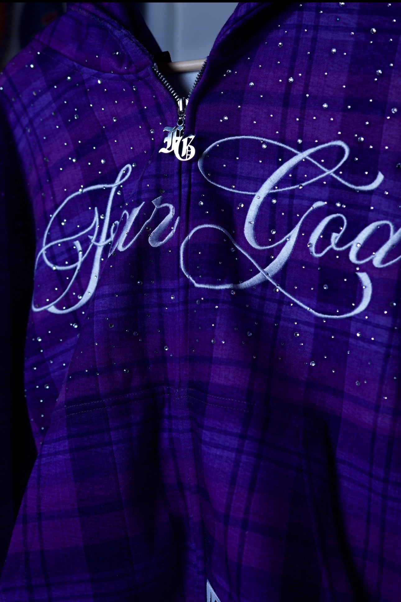 Purple "Plaid" Zip-Up Jacket